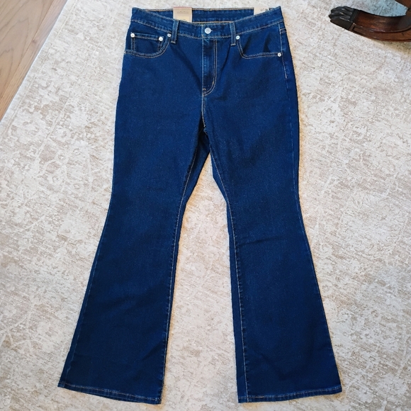 NWT 31x30 12 Levi's 726 Flare High Rise Stretch Medium Dark Wash Denim Jeans NEW - Picture 9 of 11
